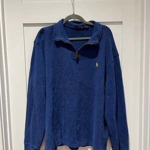 Polo Ralph Lauren Estate-Rib Quarter-Zip Pullover Sweater Royal Blue